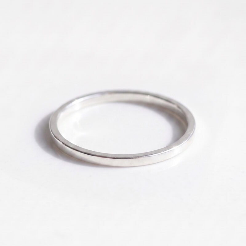 Flat Thin Silver Ring