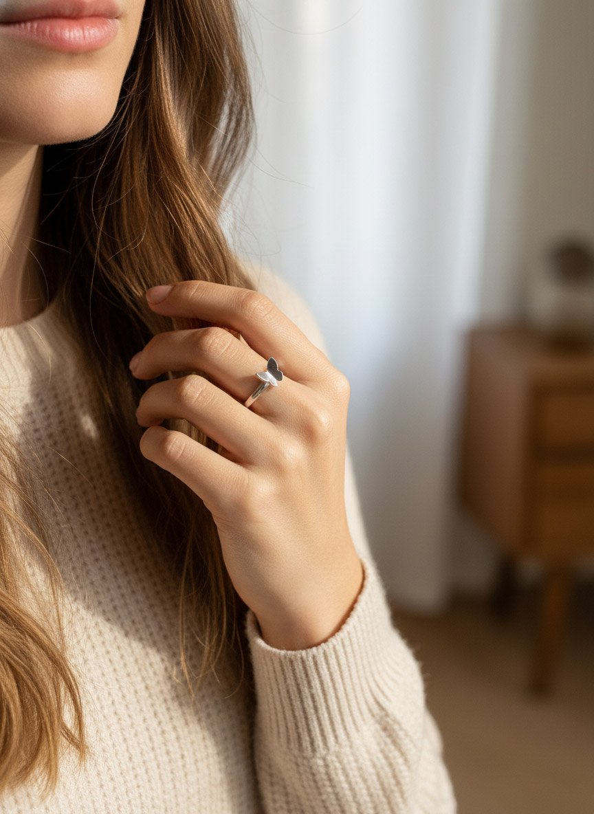 Butterfly Silver Ring - Image 3