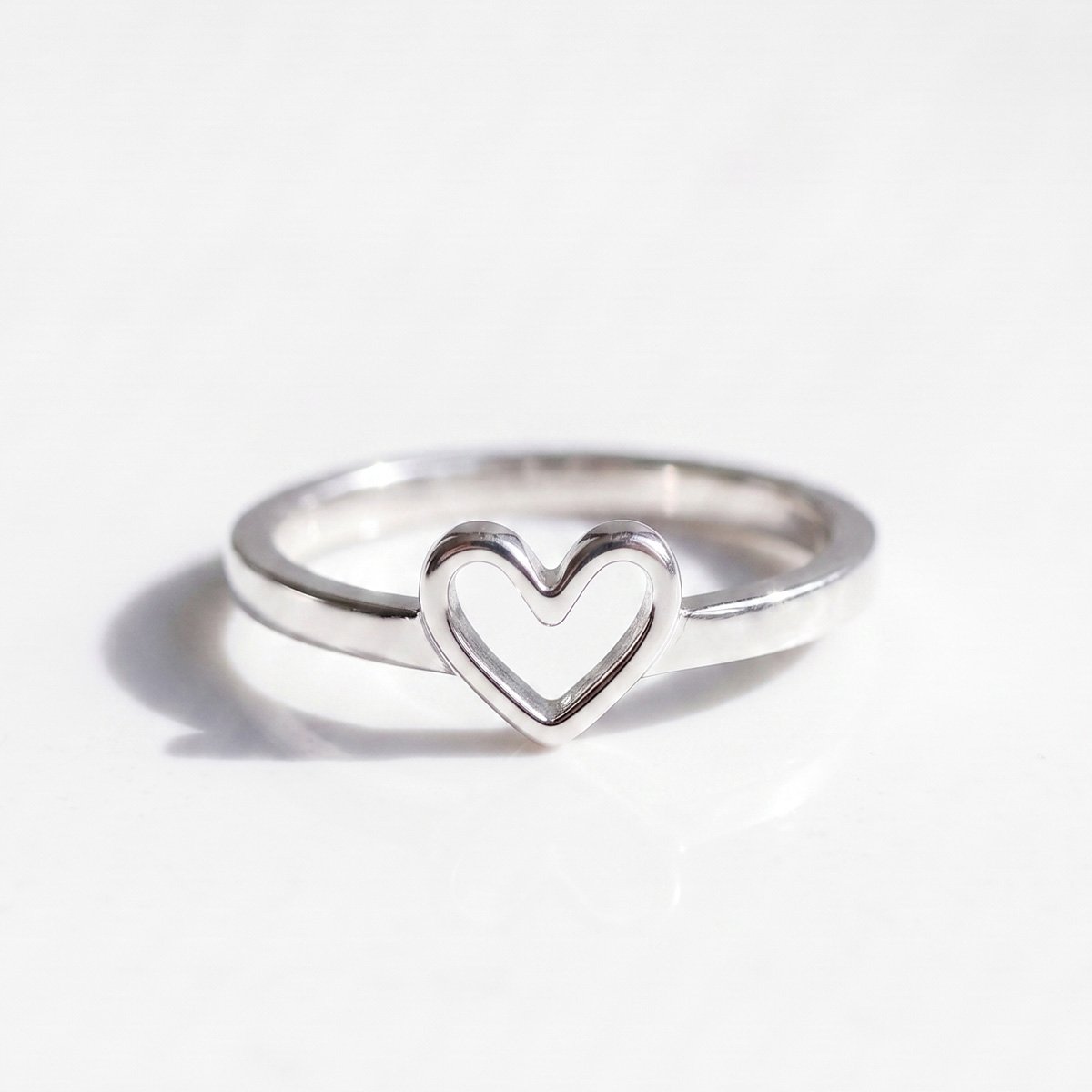 Flat Love Silver Ring
