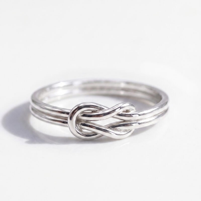 Double Knot Silver Ring