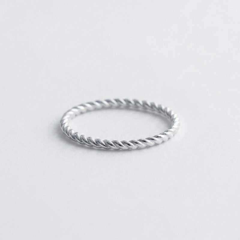 Silver Twist Stack Ring