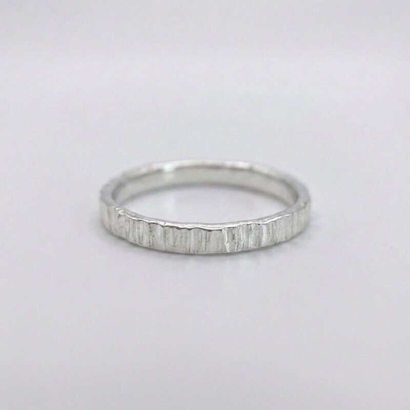 Hammer Mark Silver Ring