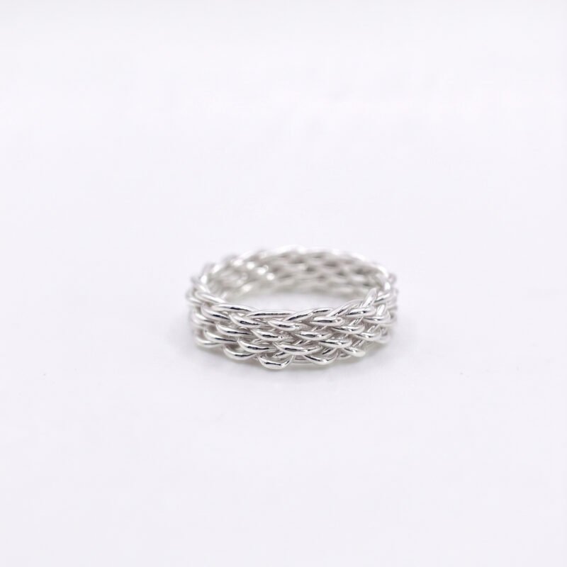Minimalist Woven Silver Ring