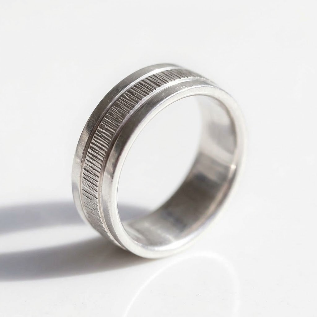 Layer Brush Silver Ring - Image 3
