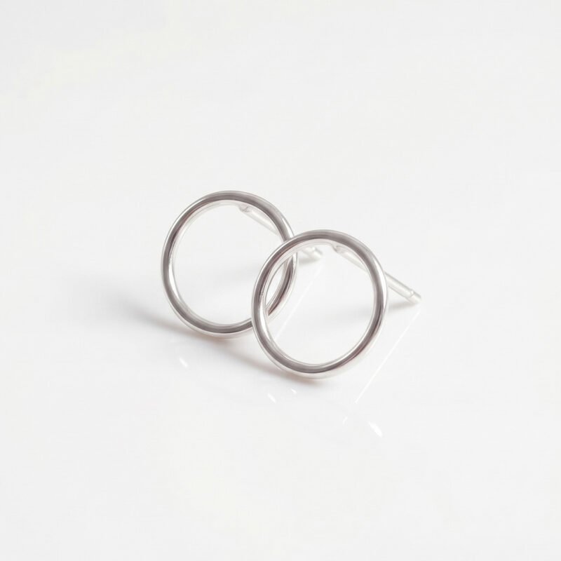 Round Silver Earrings