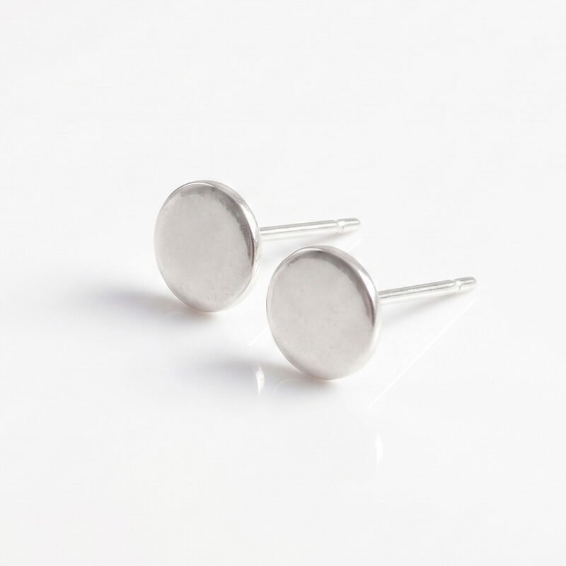 Round Silver Earrings