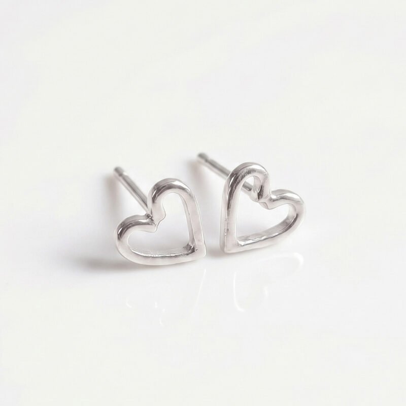 Love Shape Silver Earrings